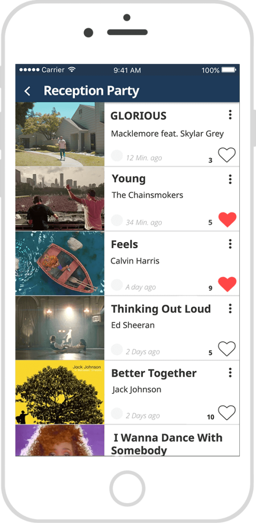 Vibo song list image for planning music preferences